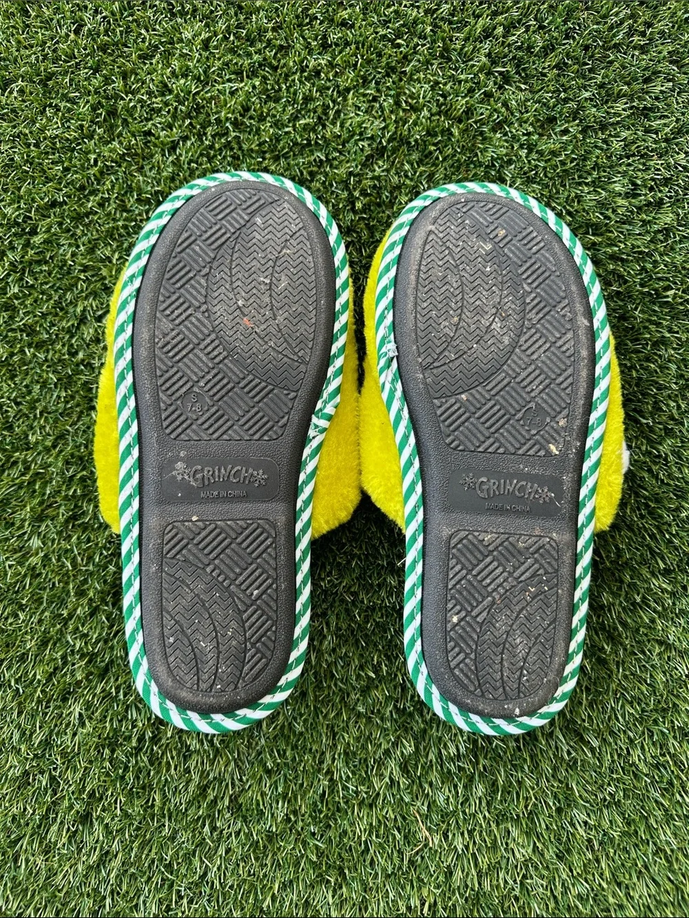 Dr. Seuss The Grinch Green Holiday Plush Slippers